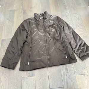 New York & Company Dark Brown Puffer Jacket Feather Down Filling